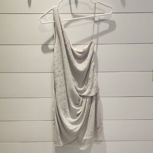 Cream One Shoulder Bodycon Dress for Cocktail